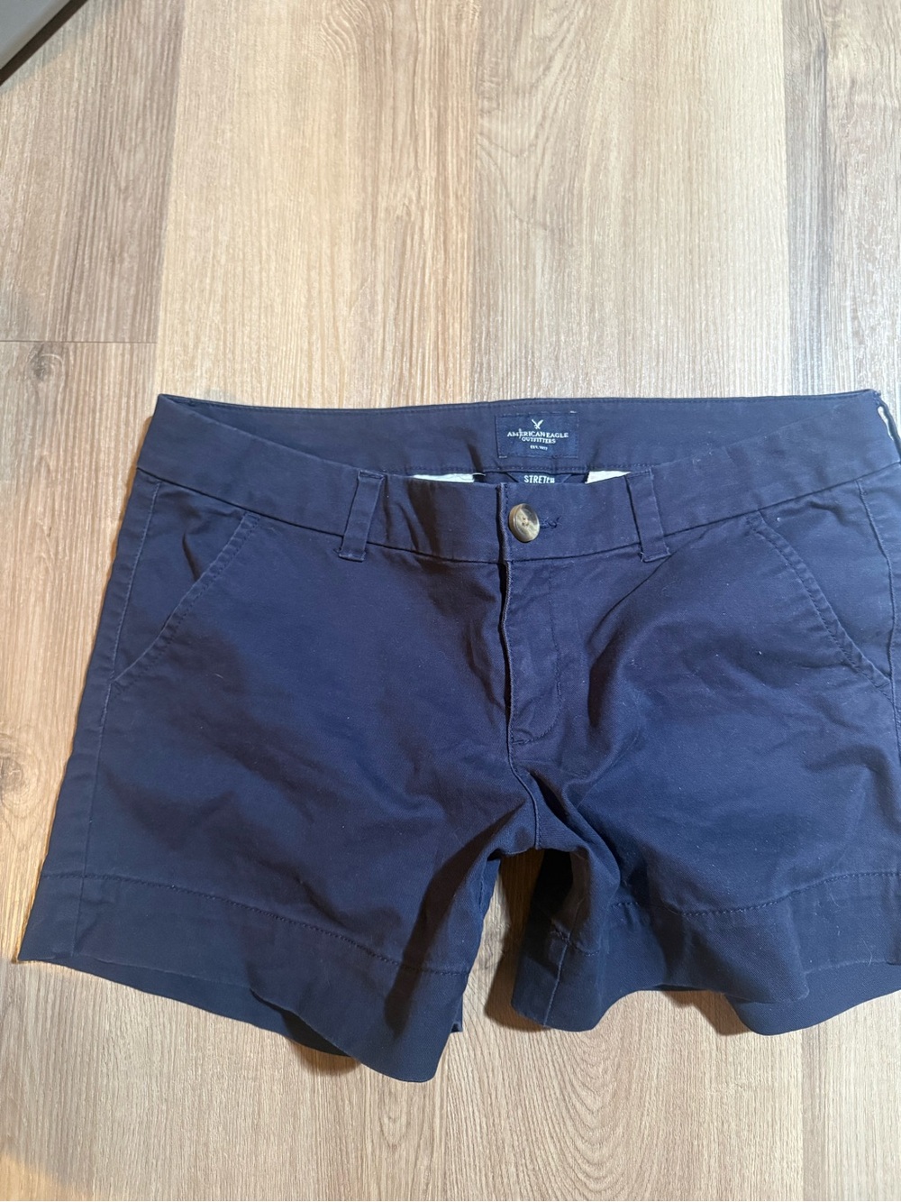 American Eagle Outfitters Navy Stretch Bermuda Shorts